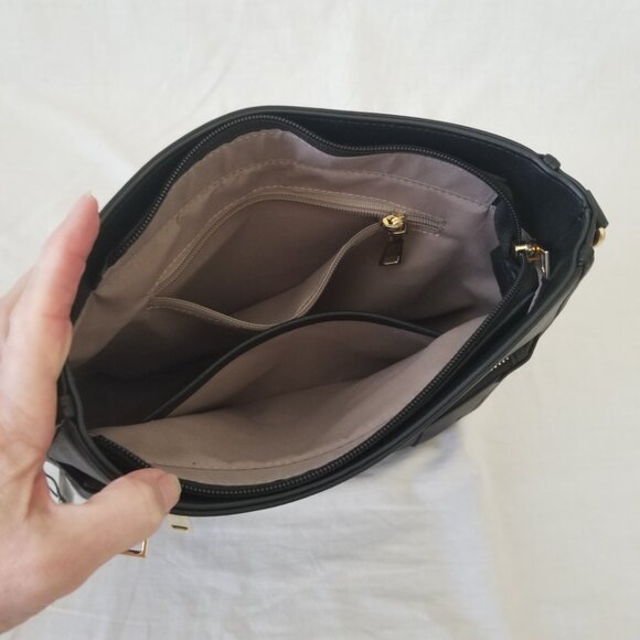 NWT! Telena Faux Leather Purse Shoulder Crossbody Bag w/Detachable Woven Strap - Picture 6 of 10